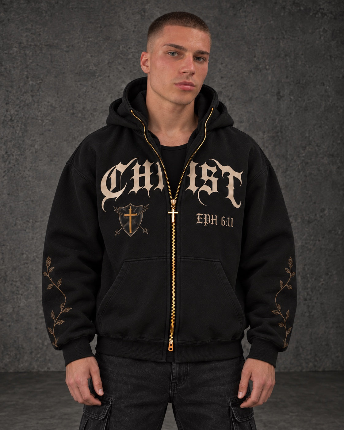 HOLY STANDARD hoodie styling view 1